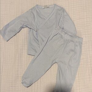 Kissy Kissy Light Blue & White Striped Infant Pajama Set